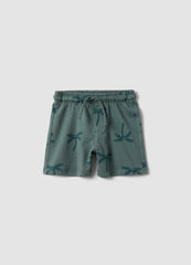 OVS Green Organic Cotton Shorts With Palm Print