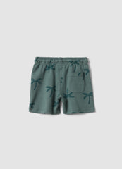 OVS Green Organic Cotton Shorts With Palm Print