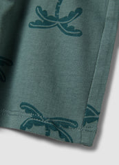 OVS Green Organic Cotton Shorts With Palm Print