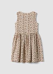 OVS Beige Pure Cotton Mini Dress With Heart Print