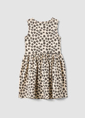OVS Beige Pure Cotton Dress With Floral Print