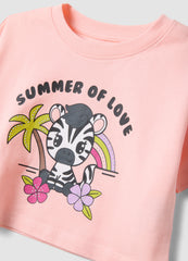 OVS Pink Pure Cotton Set With T-Shirt And Shorts