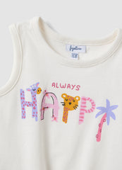 OVS White Organic Cotton Tank Top With Front Tie Detail