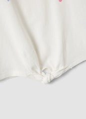 OVS White Organic Cotton Tank Top With Front Tie Detail