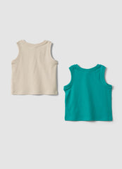 OVS 2-Pack Of Green Pure Cotton Tank Tops