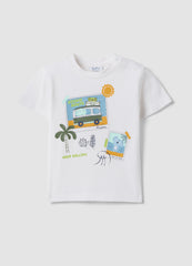 OVS White Short-Sleeve Pure Cotton T-Shirt