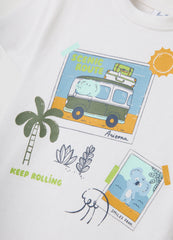 OVS White Short-Sleeve Pure Cotton T-Shirt