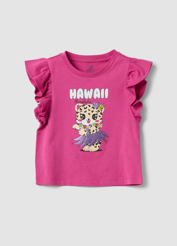 OVS Pink Organic Cotton Vest Top With Ruffles