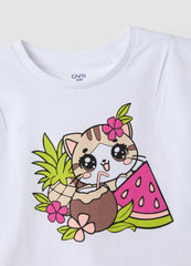 OVS White Pure Cotton Vest Top With Print