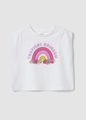 OVS White Pure Cotton Vest Top With Print