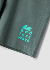 OVS Green Organic Cotton Shorts With Elasticated Waistband