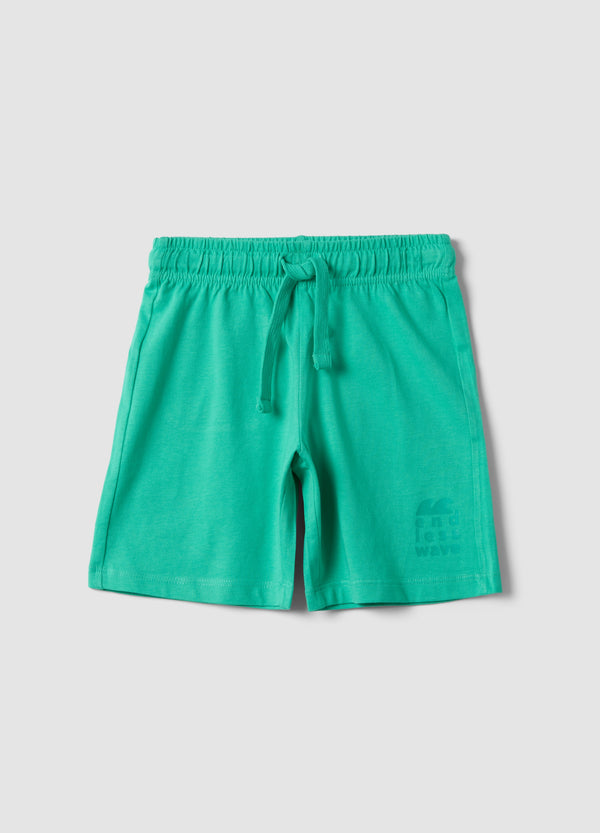 OVS Green Organic Cotton Shorts With Elasticated Waistband