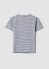 OVS Blue Striped Stretch Cotton T-Shirt
