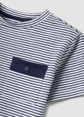 OVS Blue Striped Stretch Cotton T-Shirt