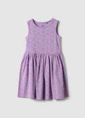 OVS Purple Pure Cotton Dress With Floral Print