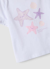 OVS White And Pink Pure Cotton Set With T-Shirt And Leggings