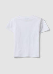 OVS White Organic Cotton Short-Sleeve Printed T-Shirt
