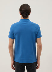 OVS Navy Blue Organic Cotton Regular-Fit Short-Sleeve Polo