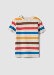 OVS Beige Striped Organic Cotton T-Shirt