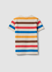 OVS Beige Striped Organic Cotton T-Shirt