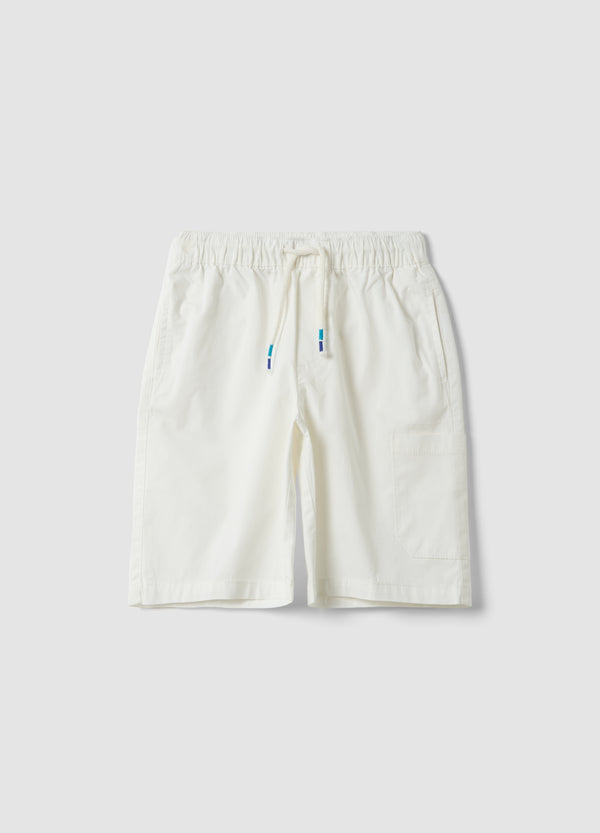 OVS White Stretch Cotton Shorts With Elasticated Waistband