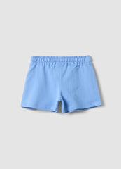 OVS Girls Light Blue Pure Cotton Shorts, Regular Fit