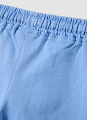 OVS Girls Light Blue Pure Cotton Shorts, Regular Fit