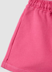 OVS Girls Pink Pure Cotton Shorts, Regular Fit