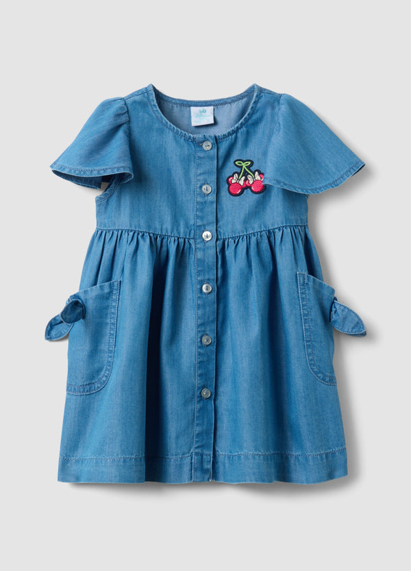 OVS Light Blue Denim Dress In A Cotton And Lyocell Blend