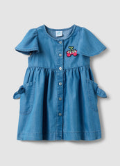 OVS Light Blue Denim Dress In A Cotton And Lyocell Blend