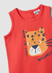OVS Red Pure Cotton Vest Top With Print