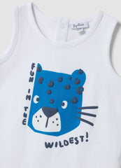 OVS White Pure Cotton Vest With Print