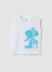 OVS White Organic Cotton Printed Tank Top