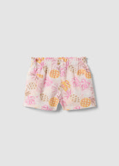 OVS Pink Pure Cotton Shorts With Tropical Print