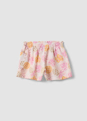 OVS Pink Pure Cotton Shorts With Tropical Print