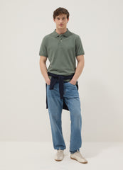 OVS Green Short-Sleeved Polo Shirt In Pure Organic Cotton