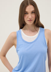OVS Light Blue Viscose-Blend Regular-Fit Tank Top