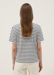 OVS Blue Pure Cotton Striped T-Shirt