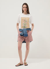 OVS White Pure Cotton T-Shirt With Floral Print