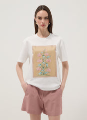 OVS White Pure Cotton T-Shirt With Floral Print