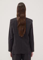 OVS Black Regular-Fit Viscose-Blend Blazer