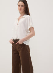 OVS Brown Straight-Fit Pure Cotton Jeans