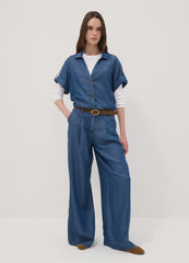 OVS Blue Wide-Leg Jeans In Pure Lyocell