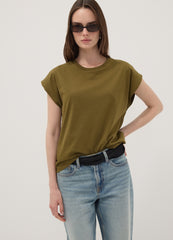 OVS Green Pure Cotton Regular-Fit Short-Sleeve T-Shirt