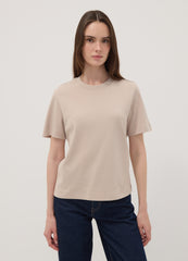 OVS Beige Relaxed-Fit Pure Cotton Short-Sleeve T-Shirt