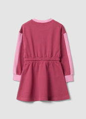 OVS Girls’ Pink Cotton-Blend Dress With Lilo & Stitch Print