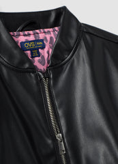 OVS Black Zip-Up Jacket, Regular Fit, For Girls