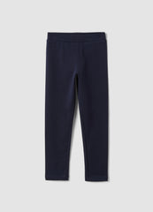 OVS Blue Stretch Organic Cotton Leggings With Rhinestones For Girls