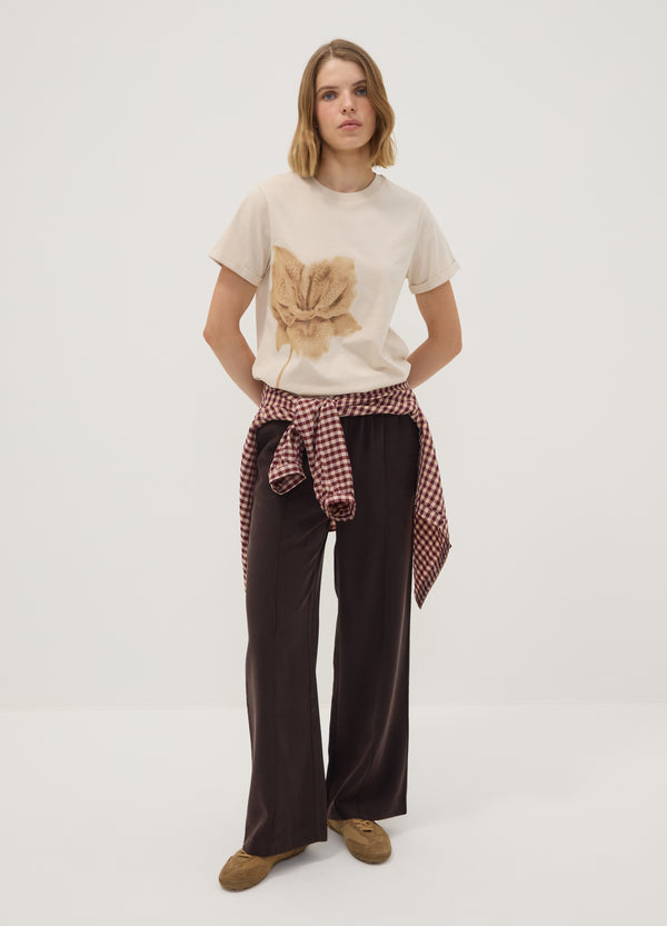 OVS Brown viscose-blend wide-leg jogger trousers