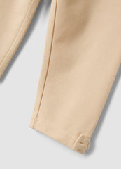 OVS Beige Stretch Organic Cotton Leggings With Bows For Baby Girl
